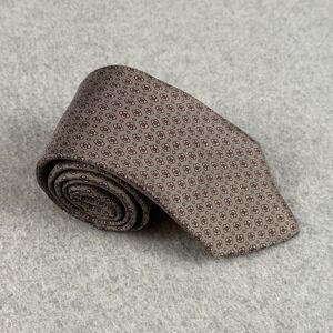 Resilio Imported Silk Tie Gray Taupe Floral Medallion 100% Silk Italy 54x3.25"